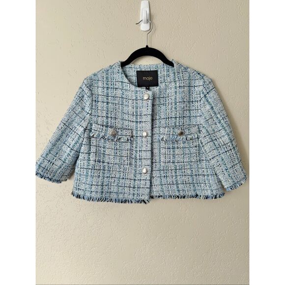 Maje Volinete Tweed Blazer & Jolinete Pleated Mini Skirt - Picture 4 of 14